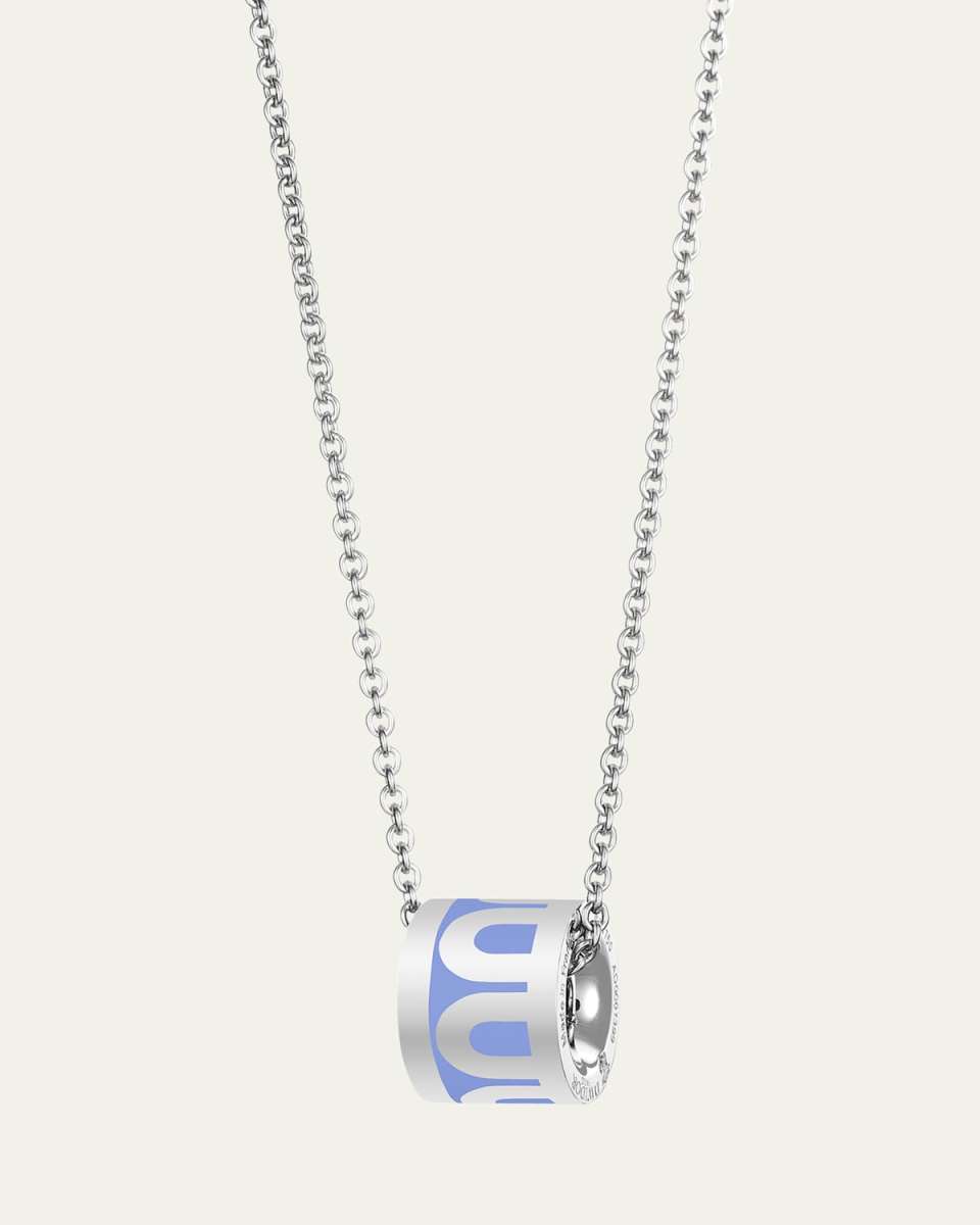 L'Arc de DAVIDOR Bead Necklace in 18K White Gold with Hortensia Lacquered Ceramic